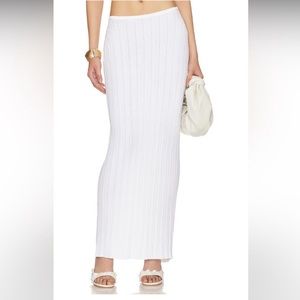 SNDYS Baha Ribbed Skirt White